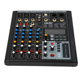 Mezcladora análoga 3 entradas XLR, 2 salidas XLR, procesador de efectos  VAMAV   FV-6 - Hergui Musical