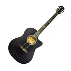 GUITARRA ELECTROACÚSTICA 39", CUERPO DE TILO, COLOR NEGRO, ACABADO MATE  ROMMS  GEA-439BK - Hergui Musical