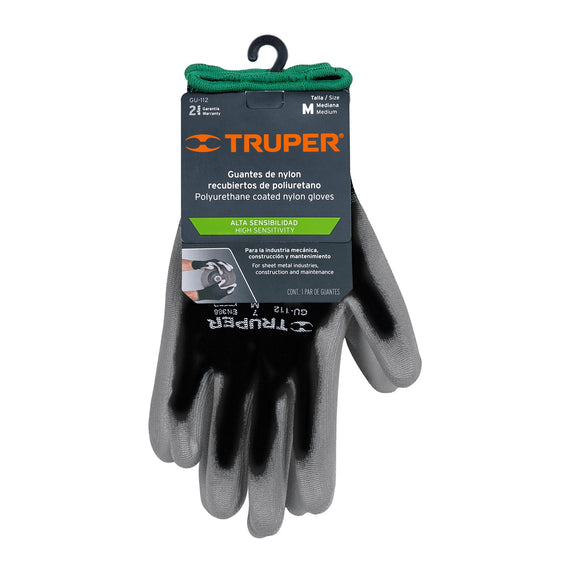 Guantes de nylon recubiertos de poliuretano, m, truper   GU-112 - Hergui Musical