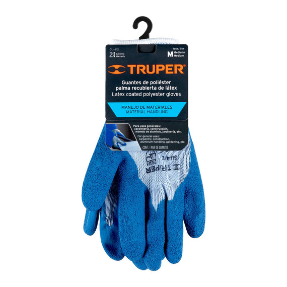 Guantes de poliéster recubiertos de látex, m, truper   GU-412 - Hergui Musical