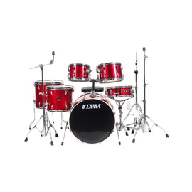 BATERIA TAMA ''IMPERIALSTAR'' DE 6 PZAS. ROJO QUEMADO METALICO NEGRO CON ATRILES Y ASIENTO  IP62H6W-BRM - Hergui Musical