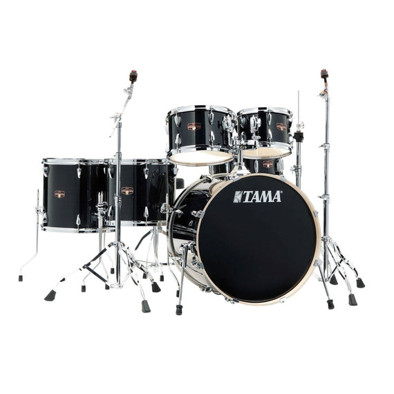 BATERIA TAMA ''IMPERIALSTAR'' DE 6 PZAS. NEGRO RAYADO CON ATRILES Y ASIENTO  IP62H6W-HBK - Hergui Musical