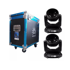 Jgo. de 2 Cabezas móviles, beam prisma arcoiris  MEGALUZ SHOW  IRIS-300 - Hergui Musical