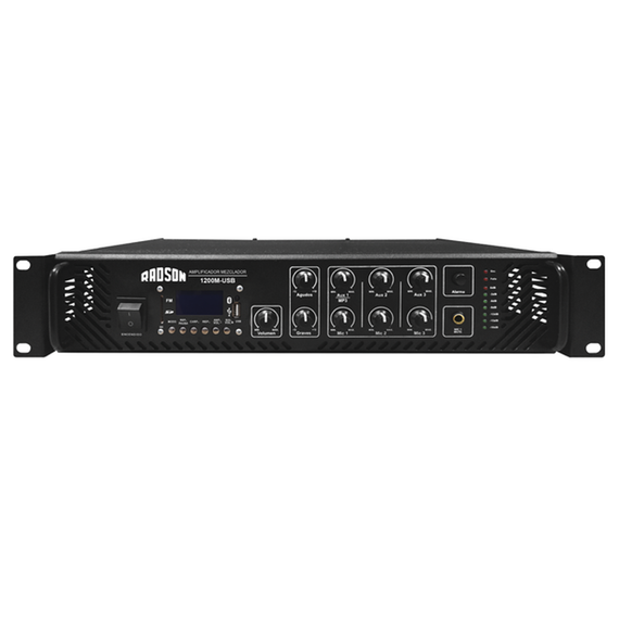 AMPLIFICADOR DE PERIFONEO 360 Watts PMPO, 120 Watts RMS  RADSON   1200DVD - Hergui Musical