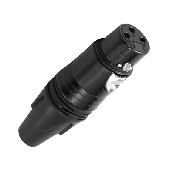 PLUG CANON HEMBRA C/ SEGURO NEGRO CROMO  KAPTON   JA-148BK - Hergui Musical