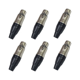 PAQ. 6 PZAS. DE PLUG HEMBRA CANNON NICKEL NEGRO CROMO  KAPTON   JA-148N(6) - Hergui Musical