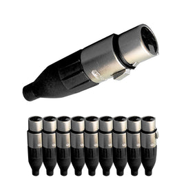 PAQ. 10 PZAS. DE PLUG CANNON HEMBRA 3 POLOS PROFESIONAL C/ SEGURO  KAPTON   JA-155BK(10) - Hergui Musical