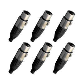 PAQ. 6 PZAS. DE PLUG CANNON HEMBRA 3 POLOS PROFESIONAL C/ SEGURO  KAPTON   JA-155BK(6) - Hergui Musical