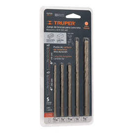 Juego de 5 brocas para concreto, truper  JBCT-5