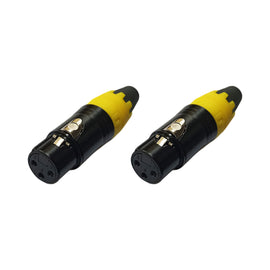 PAQ. 2 PZAS. DE PLUG CANON HEMBRA AMARILLO  SOLCOR   JKCANA(2) - Hergui Musical