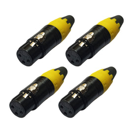 PAQ. 4 PZAS. DE PLUG CANON HEMBRA AMARILLO  SOLCOR   JKCANA(4) - Hergui Musical