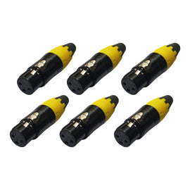 PAQ. 6 PZAS. DE PLUG CANON HEMBRA AMARILLO  SOLCOR   JKCANA(6) - Hergui Musical