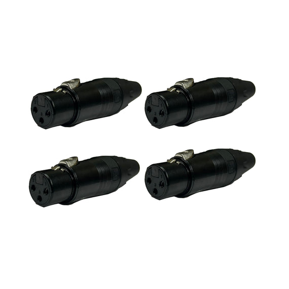 PAQ. 4 PZAS. DE PLUG CANON HEMBRA NEGRO  SOLCOR   JKCANN(4) - Hergui Musical