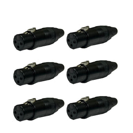 PAQ. 6 PZAS. DE PLUG CANON HEMBRA NEGRO  SOLCOR   JKCANN(6) - Hergui Musical
