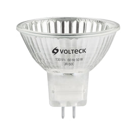 LAMPARA DE HALOGENO TRANAPARENTE 50W TIPO mr16 EN CAJA    VOLTECK    JR-50C - Hergui Musical