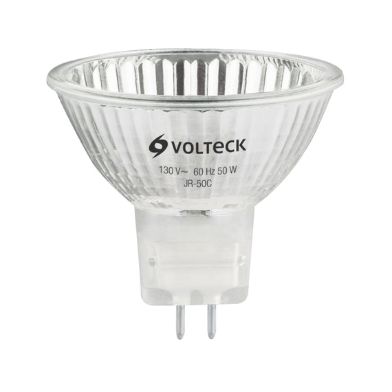 LAMPARA DE HALOGENO TRANAPARENTE 50W TIPO mr16 EN CAJA    VOLTECK    JR-50C - Hergui Musical