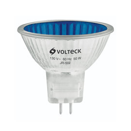 LAMPARA DE HALOGENO AZUL 50W TIPO mr16 EN CAJA    VOLTECK   JR-50Z - Hergui Musical
