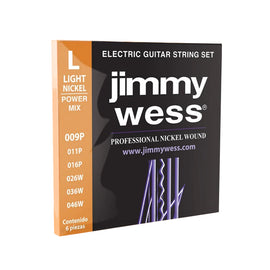 JGO DE CUERDAS ELECTRICA POWER MIX .009 JIMMY WESS JWGE-1009NH - Hergui Musical