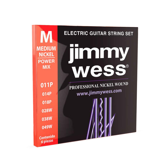 JGO DE CUERDAS ELECTRICA POWER MIX .011 JIMMY WESS JWGE-1011N - Hergui Musical
