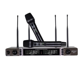 Sistema inalámbrico doble de mano, receptor con 4 Antenas (Frecuencias: 660-690 MHz)  KRIEG   KD-632 - Hergui Musical