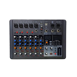 Mezcladora pasiva 8 canales (5 Directos, 3 compartidos), efectos DSP, Bluetooth, ecualizador  HARDEN   KMX-8BS - Hergui Musical