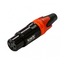 Plug Canon hembra para soldar color rojo  KRACK  KNON-FR - Hergui Musical