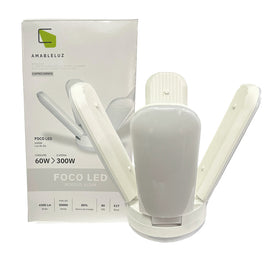 Foco de leds 60w Capricornio, 4 Aletas, Luz Fria 6500w AMABLELUZ   L01W60 - Hergui Musical