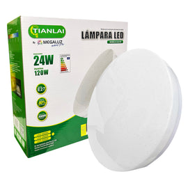 Lámpara con alimentación E27 110v, Consumo 24w, carcasa de plástico, temperatura de luz 3000K, 4000K, 6500K  TIANLAI   LE27M10W24 - Hergui Musical