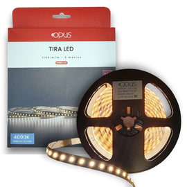 TIRA DE LUZ LED 24v, 5m, 4000K Luz Neutra, 120 leds x metro  OPUS  OPSM-LL12 - Hergui Musical