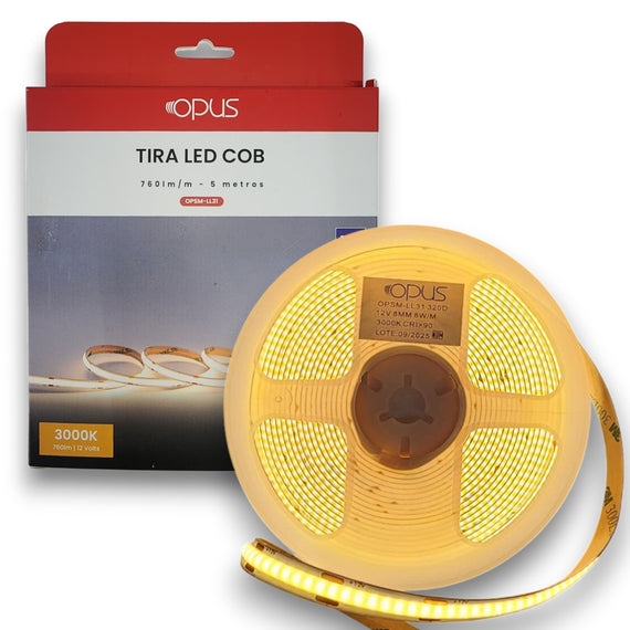 TIRA DE LUZ LED 12v, 5m, 3000K Luz Cálida, 320 leds x metro  OPUS  OPSM-LL31 - Hergui Musical