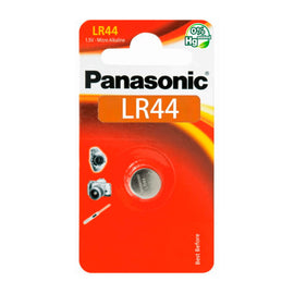 Batería Alcalina tipo LR44 (de botón) de 1.5 V 110 mAh  PANASONIC  LR44PL - Hergui Musical