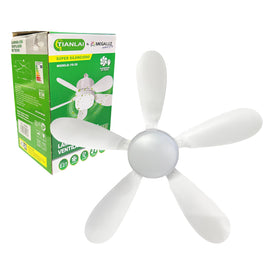 Lámpara con ventilador de techo, 16.5" de diámetro, Base E27, consumo 22w  TIANLAI  LV52W22 - Hergui Musical