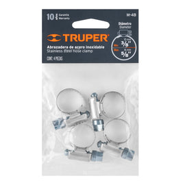 Bolsa c/4 abrazaderas sin fin # 4, 3/8 - 5/8",  TRUPER   M-4B - Hergui Musical