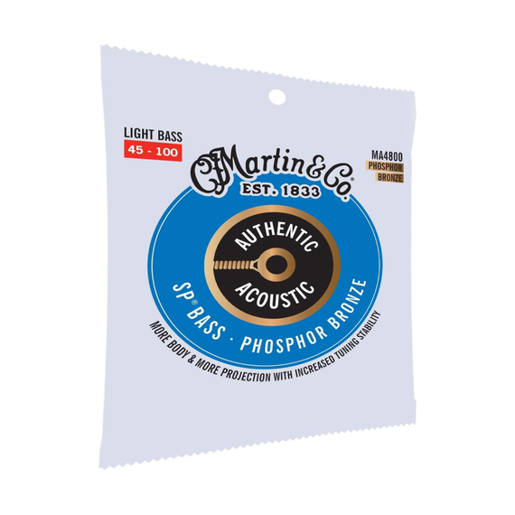 Juego de cuerdas Authentic light para bajo acustico, CAL. 45-100    MARTIN   41Y19MA4800 - Hergui Musical