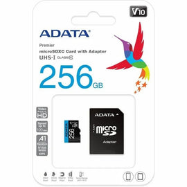 Micro SD 256GB Class 10 ADATA Premier A1 UHS-I, 256 GB, 100 MB/s, 25 MB/s, Negro, Clase 10  MEMDAT4730 - Hergui Musical