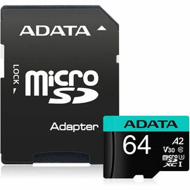 Micro Secure Digital Premier A2 ADATA UHS-I 64GB, 64 GB, Negro, UHS-I Class 10  MEMDAT6100  AUSDX64GUI3V30SA2-RA1 - Hergui Musical