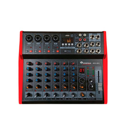 Mezcladora amplificada 8 Caneles (6 Directos, 2 compartidos)  SOUNDTRACK  MIX-8PCD - Hergui Musical