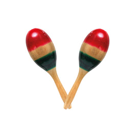 PAR DE MARACAS TRICOLOR GRANDE TEMPO MR01 - Hergui Musical