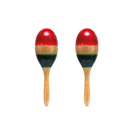 JGO. DE MARACAS DE MADERA TRICOLOR CHICA TEMPO  MR03 - Hergui Musical