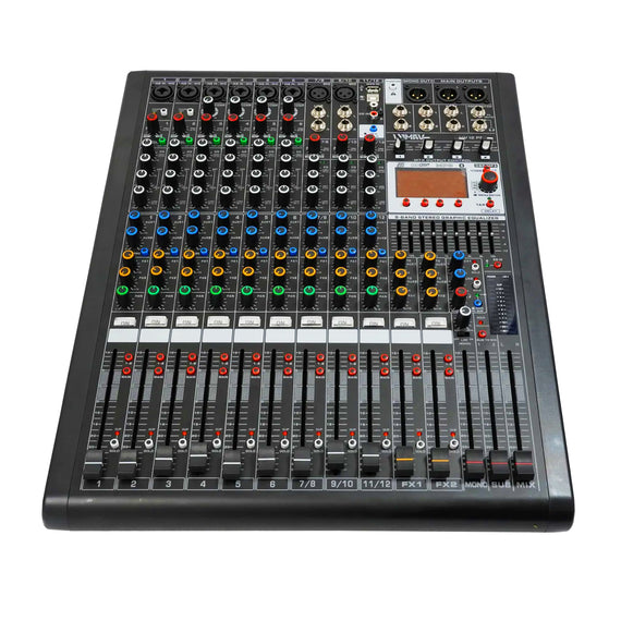 Mezcladora análoga 8 entradas XLR, 2 salidas XLR, 4 Salidas asignables en XLR  VAMAV   MV-12-PRO - Hergui Musical