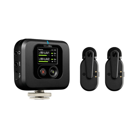 Sistema de microfono de solapa inalambrico de dos canales con receptor SHURE  MV-TWO-KIT - Hergui Musical