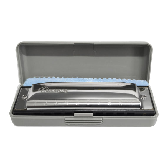 ARMÓNICA DE PLÁSTICO, COLOR PLATA, 