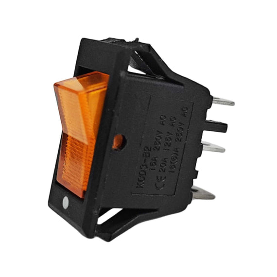 SWITCH BALANCIN CON PILOTO 3 PATAS 1P-1T AMARILLO   RADOX   835-042 - Hergui Musical