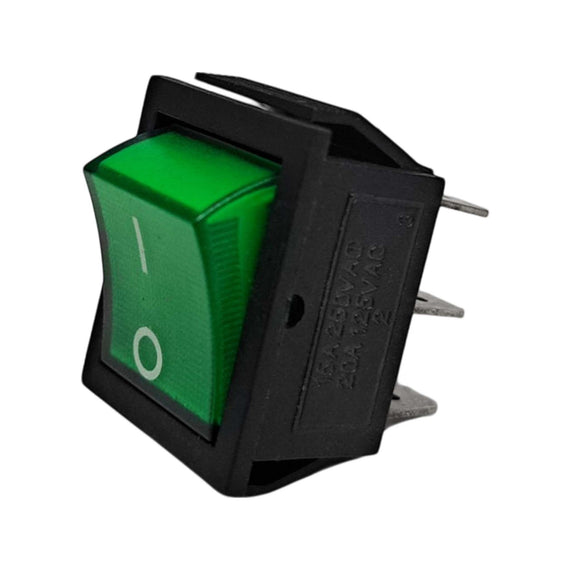 SWITCH BALANCIN CON PILOTO 6 PATAS 2P-2T VERDE   RADOX   835-058 - Hergui Musical