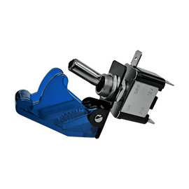 SWITCH CON CUBIERTA DE SEGURIDAD AZUL E INDICADOR DE LED 12v 20A  RADOX   835-276 - Hergui Musical