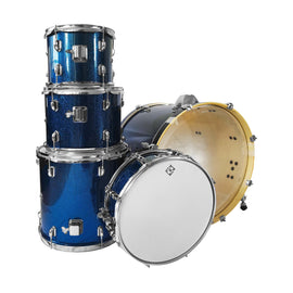 Batería 5 Pzas. DIXON, Ocean Blue Sparkle, Incluye: Soportes para platillos y tarola cromados, pedal para bombo, asiento, platillos 14" HH, 16" y 18"  PODSP520AOBS - Hergui Musical