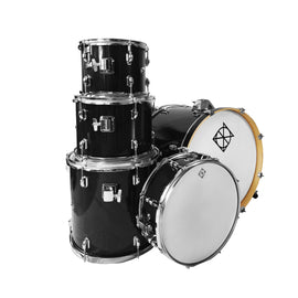 Batería de 5 Pzas, Misty Black Spark, soportes cromados Incluye: SOPORTE PARA PLATILLOS, SOPORTE PARA TAROLA, PEDAL PARA BOMBO, ASIENTO Y PLATILLOS DE CONTRATIEMPO 14" y CRASH 16"  DIXON  PODSP520BMBK