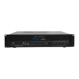 AMPLIFICADOR DE PUBLIDIFUSIÓN ENTRADA DE 2 MICRÓFONOS, 1 LÍNEA. 180w, 70v/100v, USB. BLUETOOTH, FM   SOUNDTRACK   STP-180 - Hergui Musical