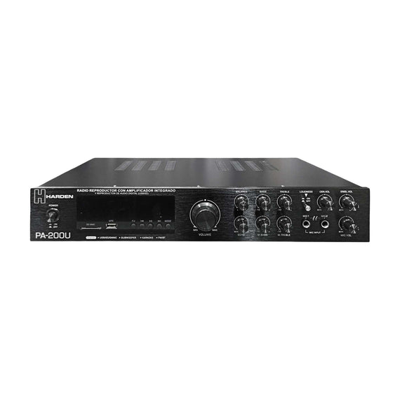 Amplificador de perifoneo USB/SD FM BT Control Remoto HARDEN   PA-200U - Hergui Musical