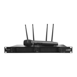 Sistema de micrófono doble de mano inalámbrico, Frecuencias variables, Alcance de 100m True Diversity UHF  SOUNDTRACK  STW-100HUT - Hergui Musical